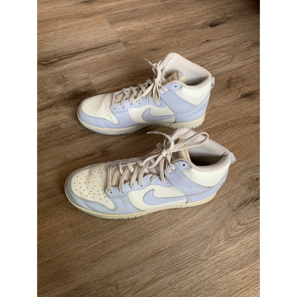Great Condition Nike Dunk High Leather Sneakers Football Gray - Size 10 Womens
